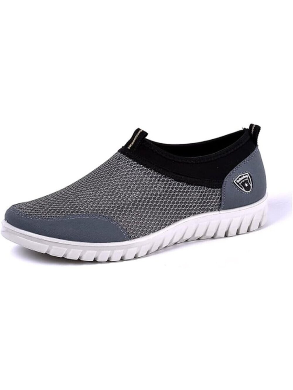 🆕Men's Grey Breathable Casual Loafers Mesh Summer Lightweight Slip-on Shoes